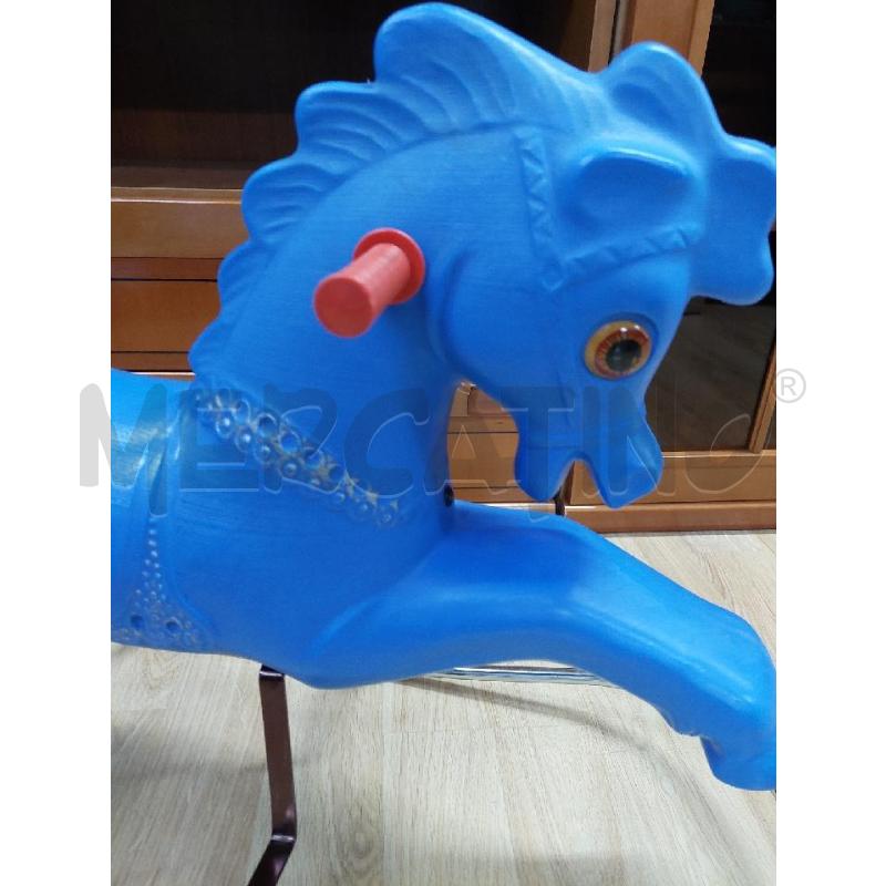 CAVALLINO DONDOLO VINTAGE BLU PLASTICA E METALLO | Mercatino dell'Usato Alcamo 3