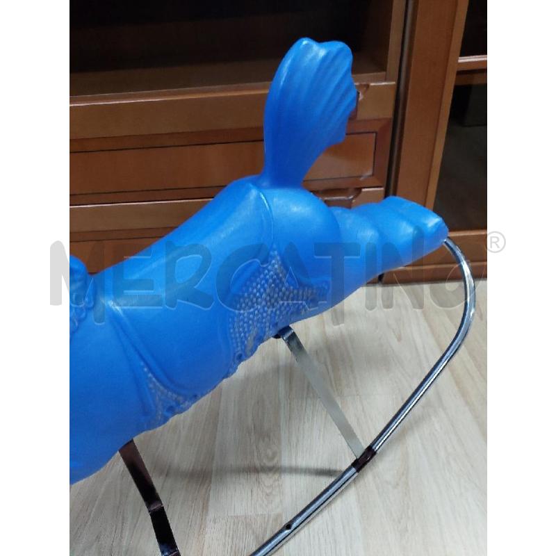 CAVALLINO DONDOLO VINTAGE BLU PLASTICA E METALLO | Mercatino dell'Usato Alcamo 4