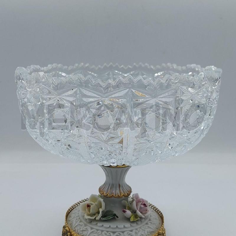 CENTROTAVOLA VETRO CON BASE METALLO E FIORI | Mercatino dell'Usato Alcamo 3