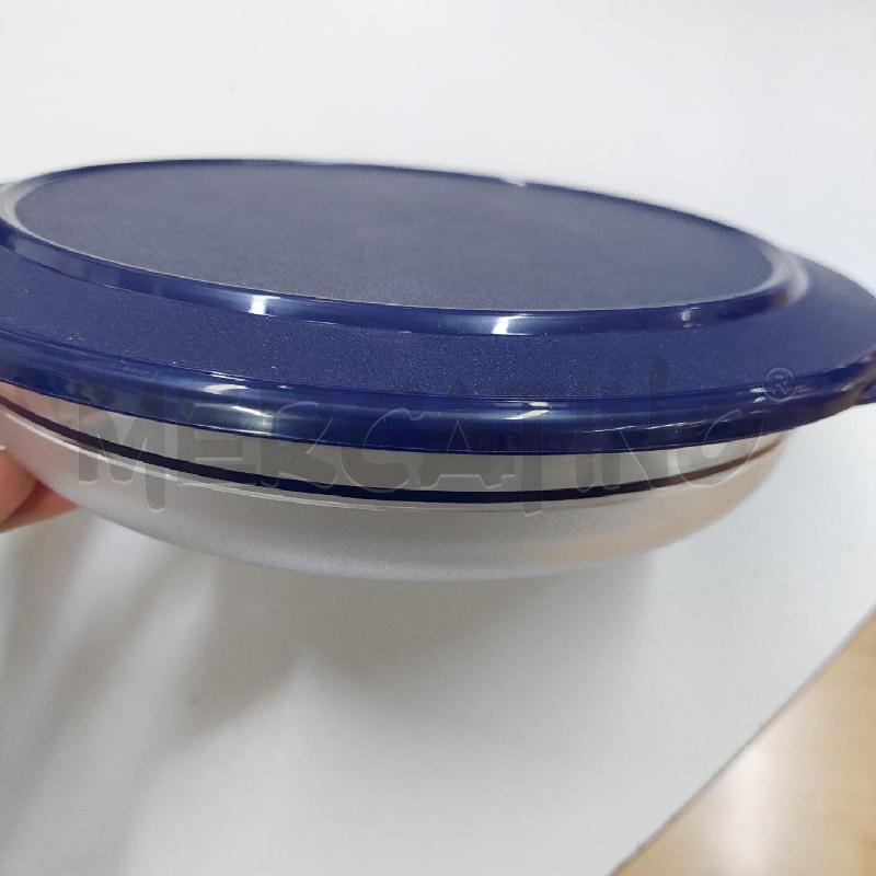 CIOTOLA TUPPERWARE ROTONDA TRASPARENTE COPERCHIO BLU 1300ML | Mercatino dell'Usato Alcamo 1