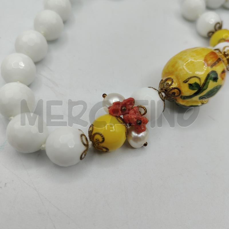 COLLANA D. PIETRE BIANCHE FREDDE CON LIMONE E CORALLINI | Mercatino dell'Usato Alcamo 4