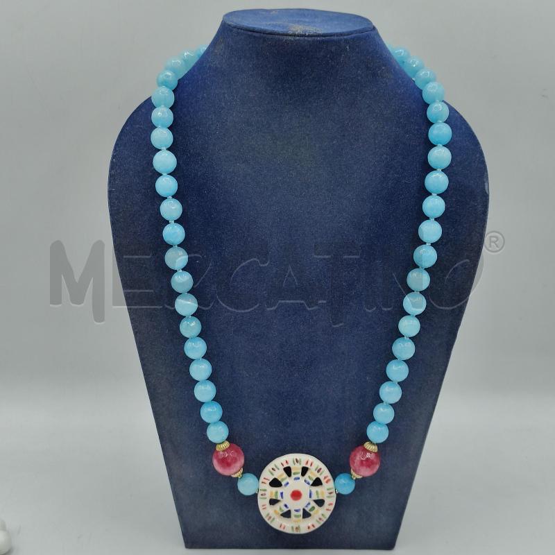 COLLANA D. PIETRE TURCHESI FREDDE CON RUOTA CERMICA | Mercatino dell'Usato Alcamo 1