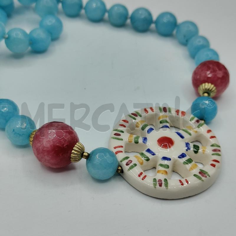 COLLANA D. PIETRE TURCHESI FREDDE CON RUOTA CERMICA | Mercatino dell'Usato Alcamo 2