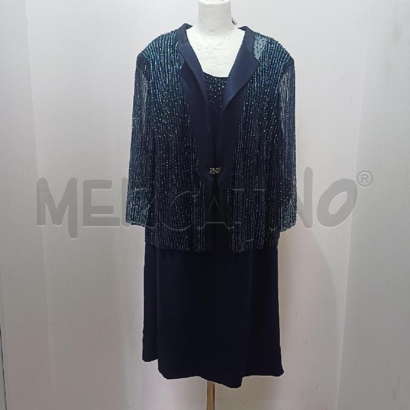 COMPLETO DONNA ELEGANTE BLU GIACCHINO STRASS BLU VERDE+TUBINO | Mercatino dell'Usato Alcamo 1