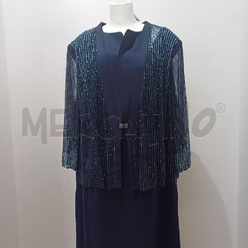 COMPLETO DONNA ELEGANTE BLU GIACCHINO STRASS BLU VERDE+TUBINO | Mercatino dell'Usato Alcamo 2