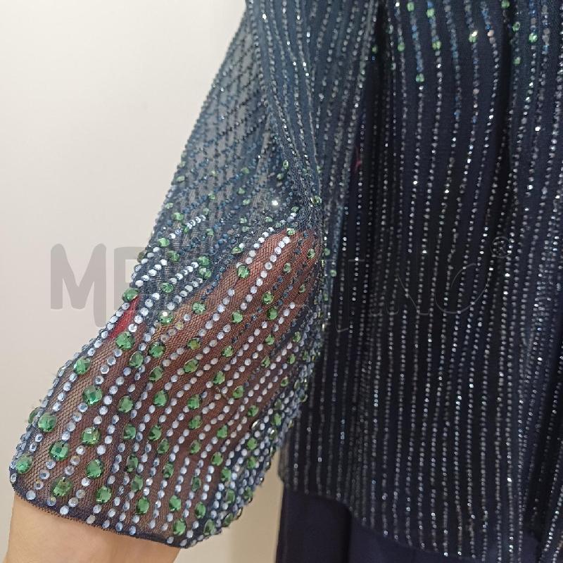 COMPLETO DONNA ELEGANTE BLU GIACCHINO STRASS BLU VERDE+TUBINO | Mercatino dell'Usato Alcamo 4