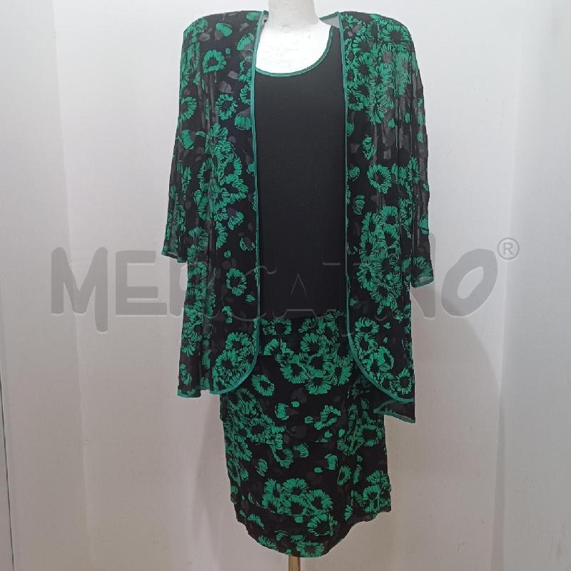 COMPLETO DONNA NERO FIORI VERDE PZ.3 FIRST LADY VISCOSA | Mercatino dell'Usato Alcamo 1