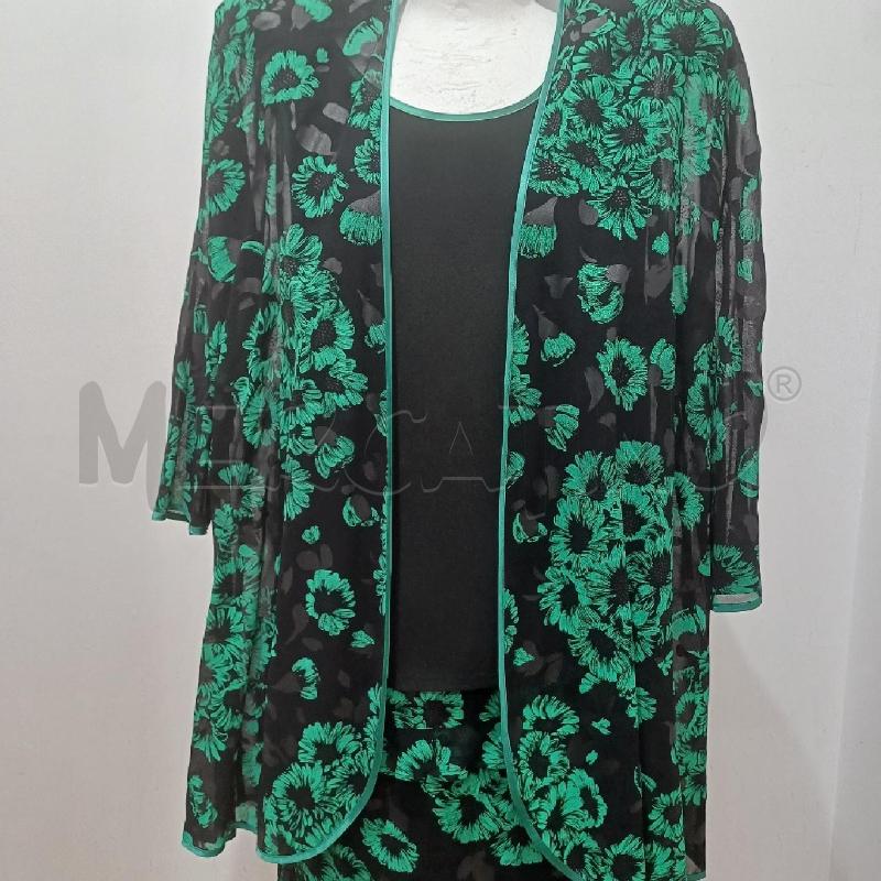 COMPLETO DONNA NERO FIORI VERDE PZ.3 FIRST LADY VISCOSA | Mercatino dell'Usato Alcamo 2