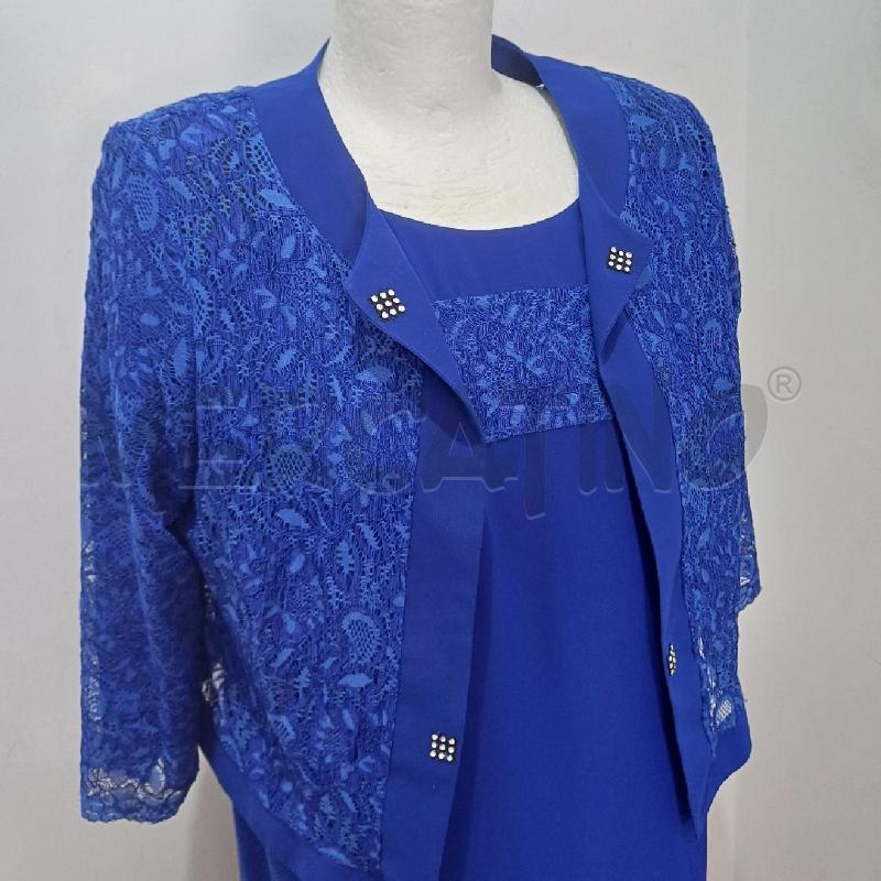 COMPLETO DONNA PZ.2 BLU ELETTRICO GIACCHINO PIZZO+TUBINO | Mercatino dell'Usato Alcamo 2