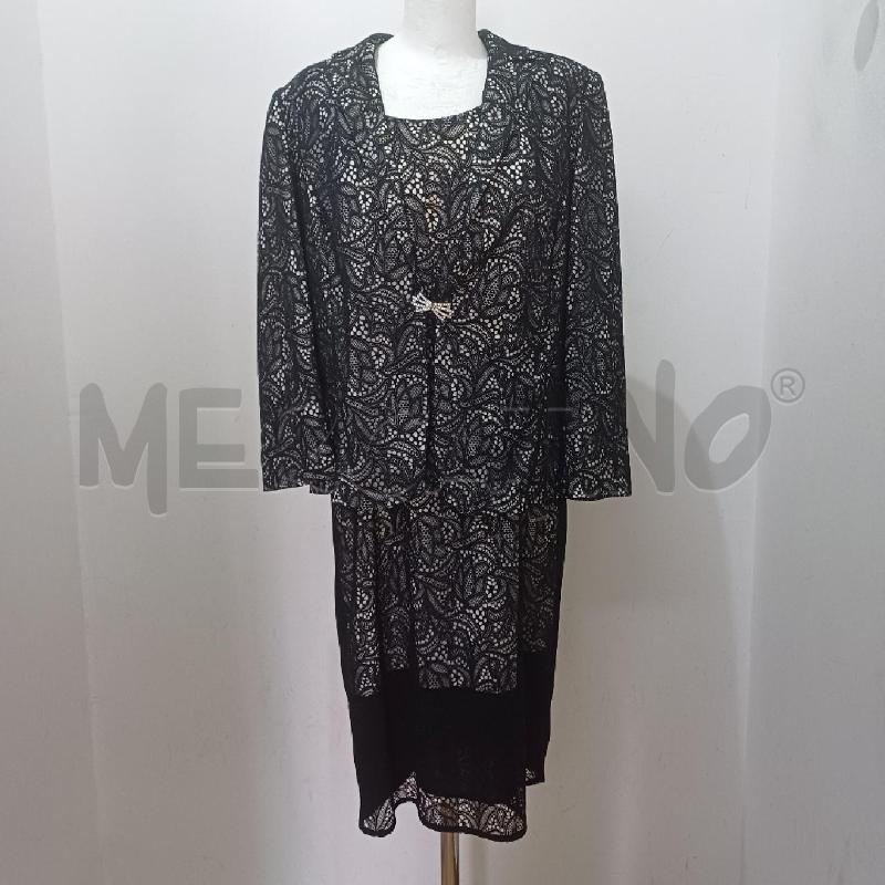 COMPLETO DONNA PZ.2 FONDO BIANCO E MERLETTO NERO TUBINO+GIACCA KRIZIA | Mercatino dell'Usato Alcamo 1