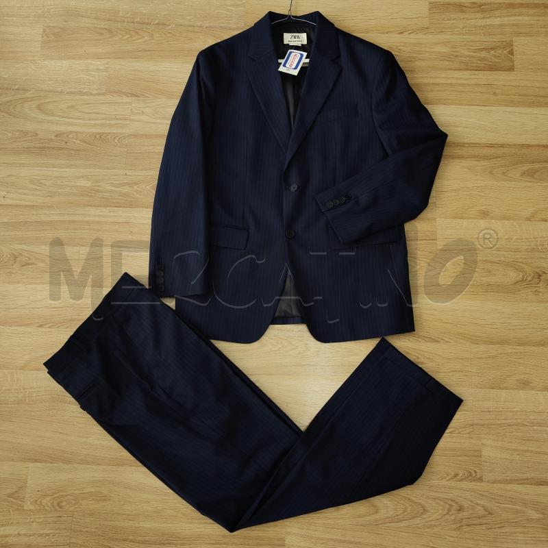 COMPLETO UOMO BLU ZARA GESSATO PZ.2 | Mercatino dell'Usato Alcamo 1