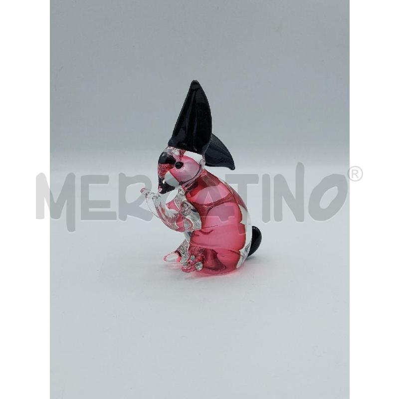 CONIGLIO MURANO FUCSIA E NERO FIRMATO | Mercatino dell'Usato Alcamo 2