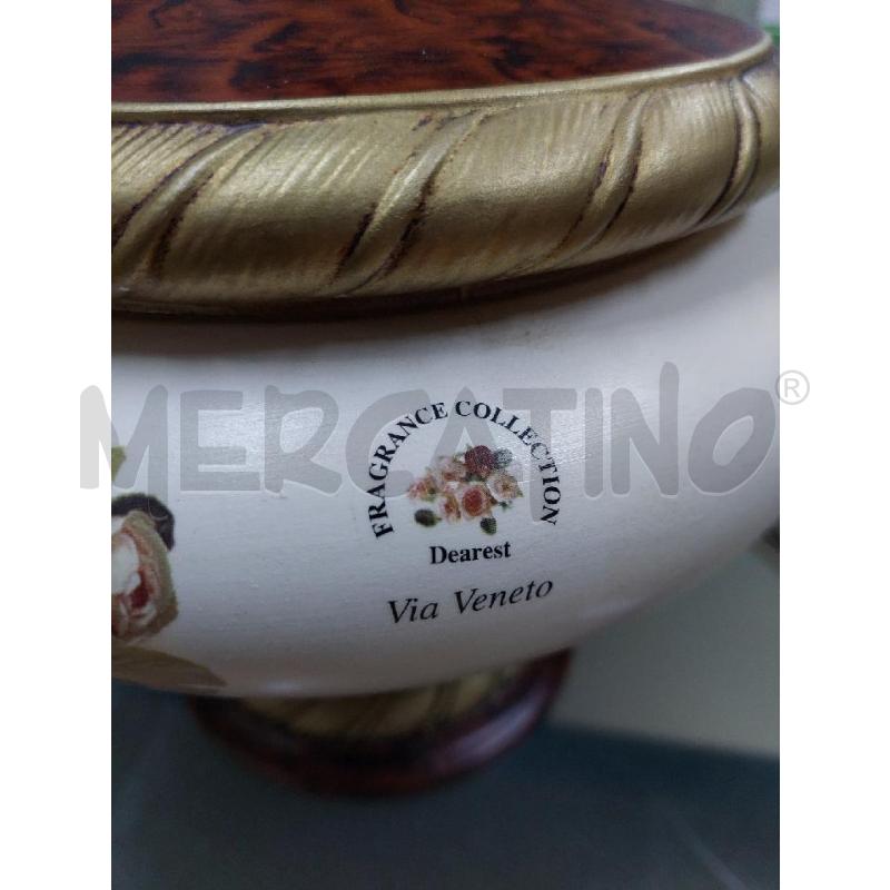 CONTENITORE CENTROTAVOLA CERAMICA BIANCO E MARRONE VIA VENETO | Mercatino dell'Usato Alcamo 3