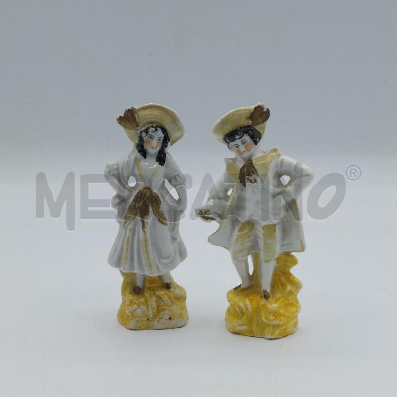 COPPIA STATUETTE PICCOLE BIANCO E GIALLE | Mercatino dell'Usato Alcamo 1