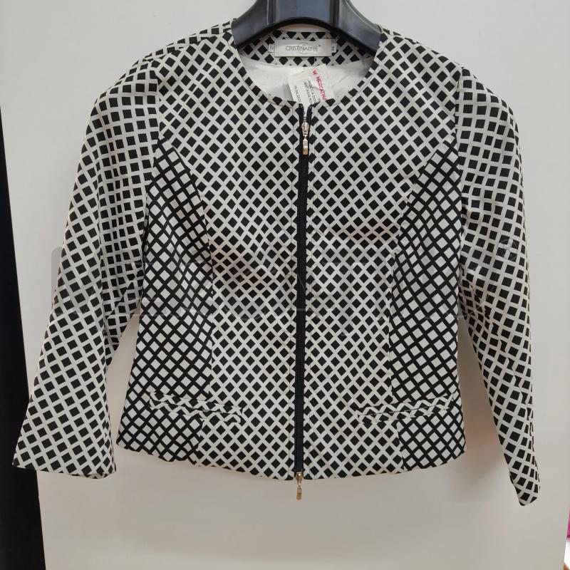 GIACCA DONNA BIANCO FANTASIA ROMBI NERO CRISTINA EFFE | Mercatino dell'Usato Alcamo 1