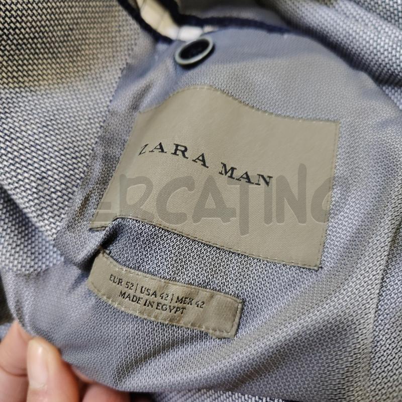 GIACCA UOMO ZARA GRIGIO PUNTINI TOPPE BLU | Mercatino dell'Usato Alcamo 5