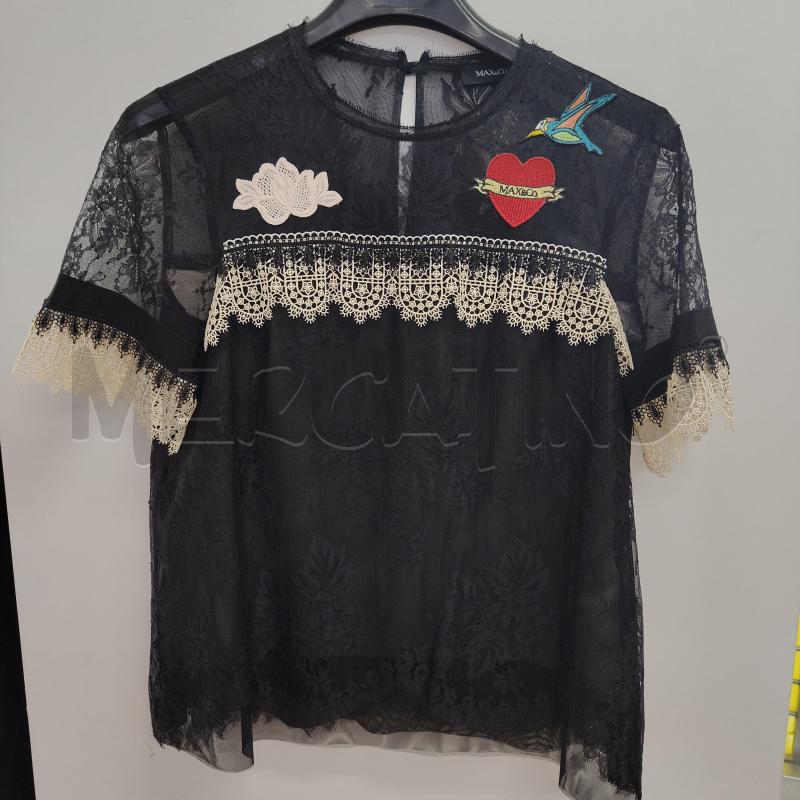 MAGLIA DONNA NERA PIZZO MAX&CO MERLETTINO | Mercatino dell'Usato Alcamo 1