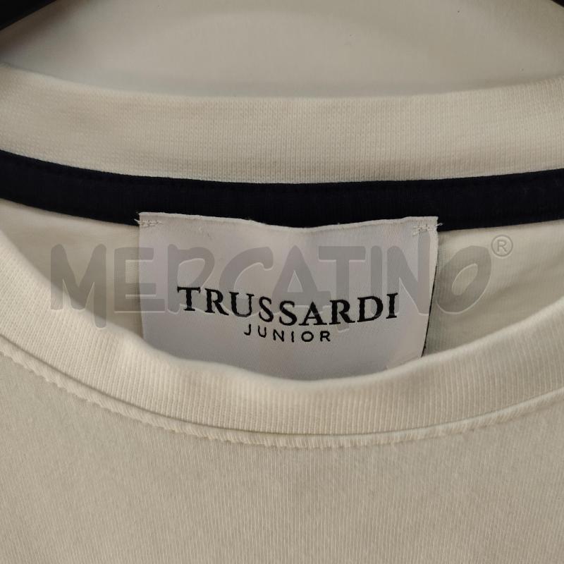 MAGLIA RAGAZZO BIANCA SCRITTA TRUSSARDI BLU | Mercatino dell'Usato Alcamo 2