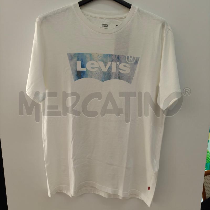 MAGLIA UOMO LEVI'S BIANCA STAMPA CELESTE | Mercatino dell'Usato Alcamo 1