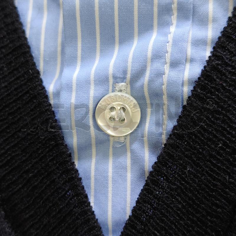 MAGLIONE UOMO NERO MOSCHINO COUTURE FINTA CAMICIA AZZURRA | Mercatino dell'Usato Alcamo 3