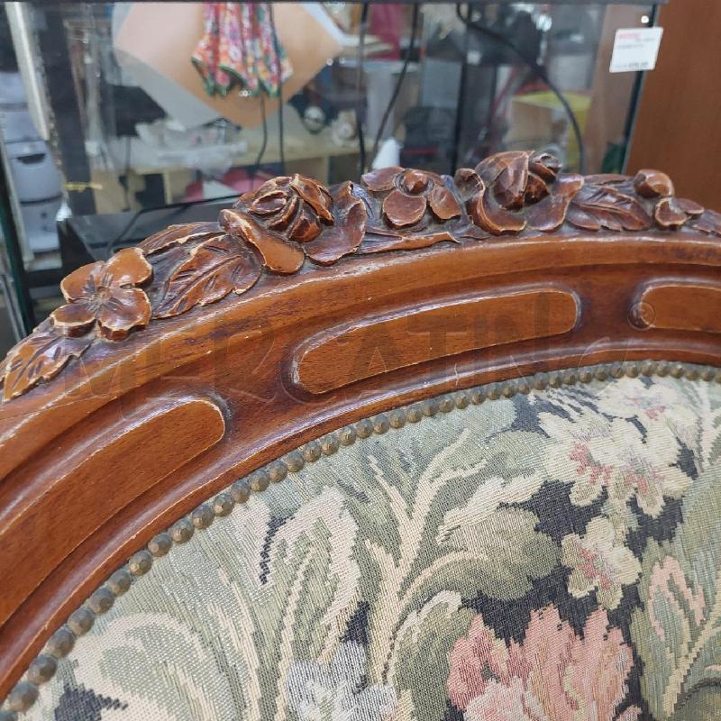 POLTRONA LEGNO SEDUTA FIORATA SCHIENALE ALTO | Mercatino dell'Usato Alcamo 2
