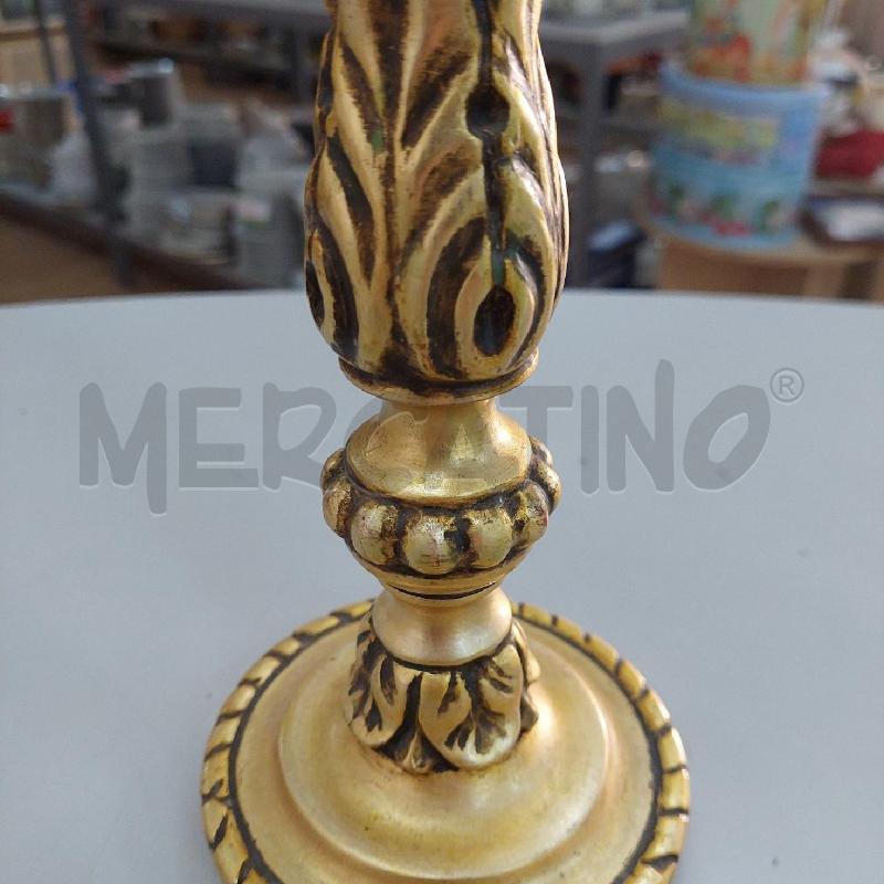 PORTA CANDELA CON CANDELA DORATO LEGNO | Mercatino dell'Usato Alcamo 2