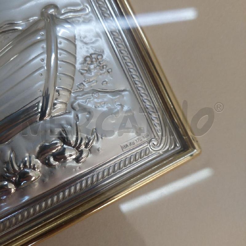 QUADRO CORNICE LEGNO E DORATA CON PLACCA SCENA BARCHE | Mercatino dell'Usato Alcamo 3