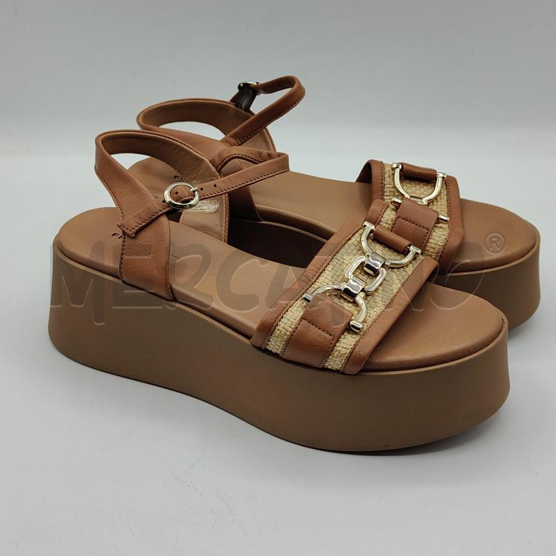 SANDALI DONNA FRAU MARRONE E BEIGE FASCIA | Mercatino dell'Usato Alcamo 1