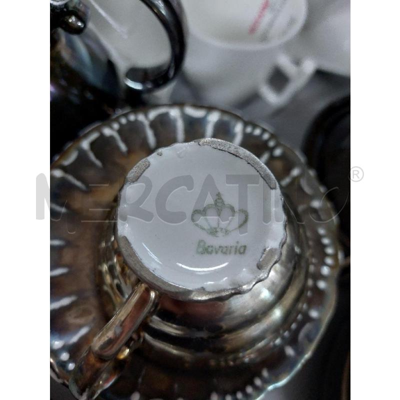 SERVIZIO CAFFE BAVARIA DA 11 ARGENTATO E BIANCO | Mercatino dell'Usato Alcamo 2
