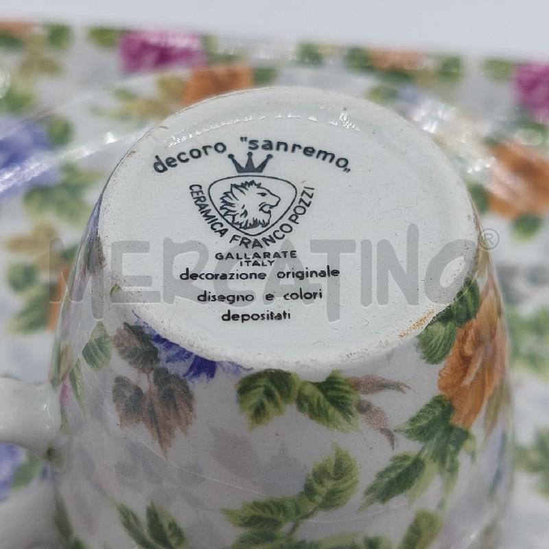 SERVIZIO CAFFE DA 2 CERAMICA FRANCO POZZI DECORO SANREMO | Mercatino dell'Usato Alcamo 2