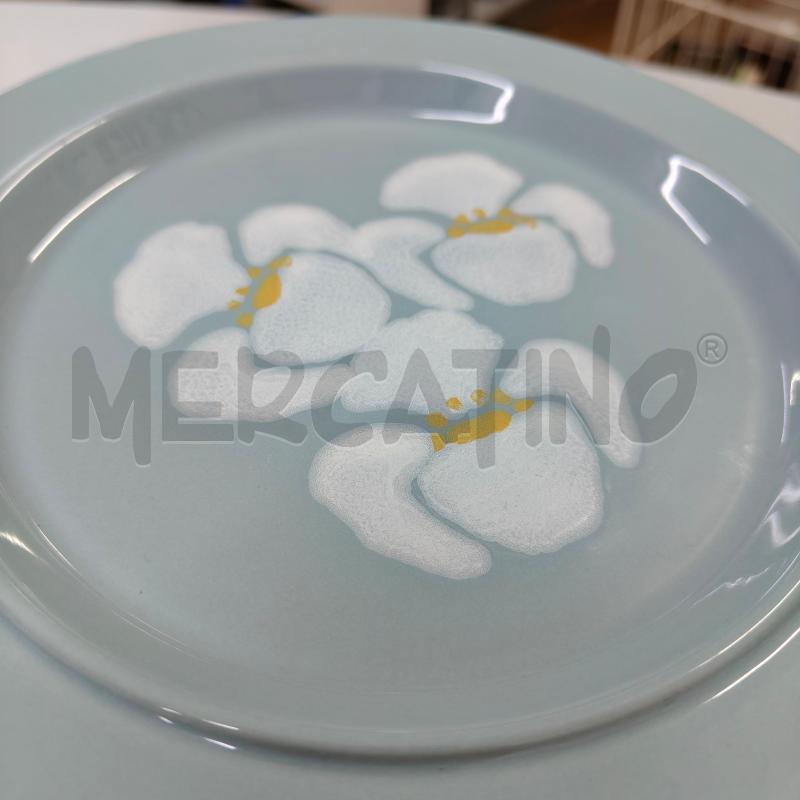 SERVIZIO DOLCE SIC PZ. 7 CELESTE POLVERE CON FIORI BIANCHI | Mercatino dell'Usato Alcamo 3
