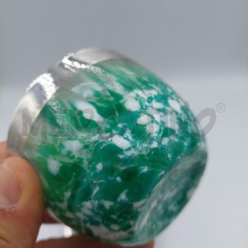 SET DA FUMO 3PZ VETRO VERDE E BORDO ARGENTATO | Mercatino dell'Usato Alcamo 4