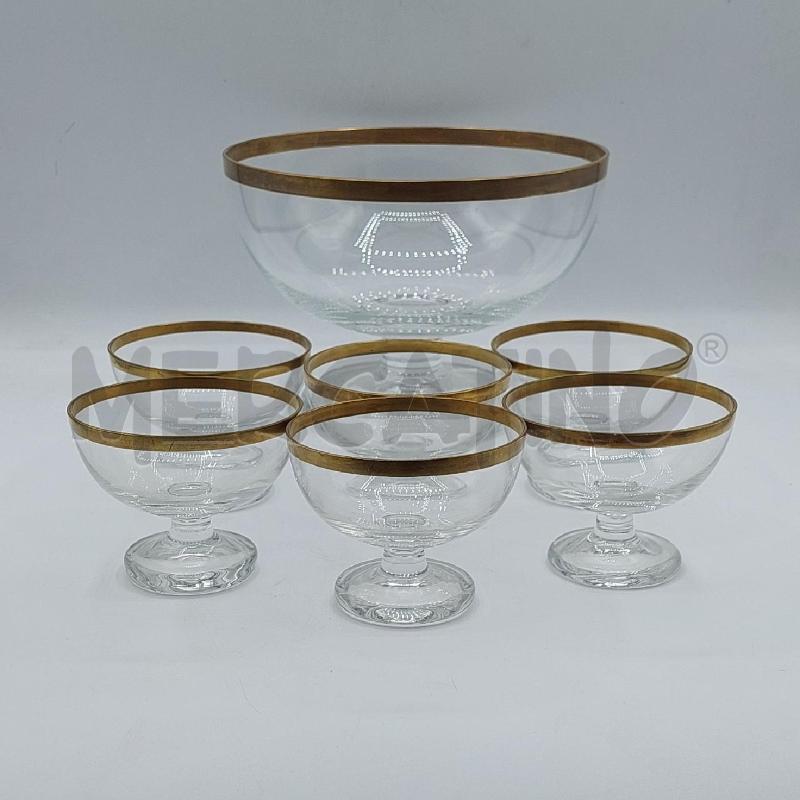 SET MACEDONIA CRISTALLO COPPA GRANDE + 6 CIOTOLE | Mercatino dell'Usato Alcamo 1