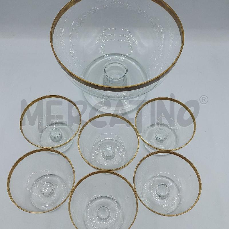 SET MACEDONIA CRISTALLO COPPA GRANDE + 6 CIOTOLE | Mercatino dell'Usato Alcamo 2