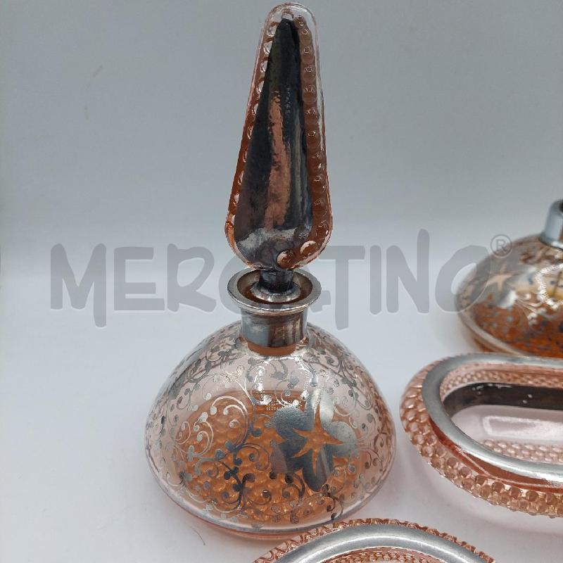 SET TOLETTA VETRO ROSATO E ARGENTATO PZ.5 | Mercatino dell'Usato Alcamo 2