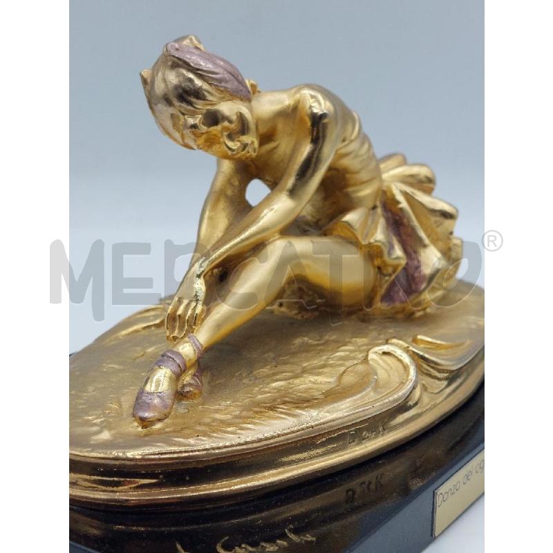 STATUETTA DANZA DEL CIGNO DORATA BASE NERA | Mercatino dell'Usato Alcamo 4