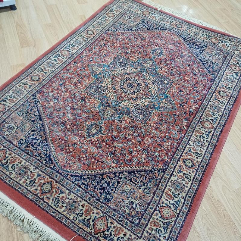 TAPPETO ROSA ANTICO E AZZURRO LANA MT140X200 | Mercatino dell'Usato Alcamo 1