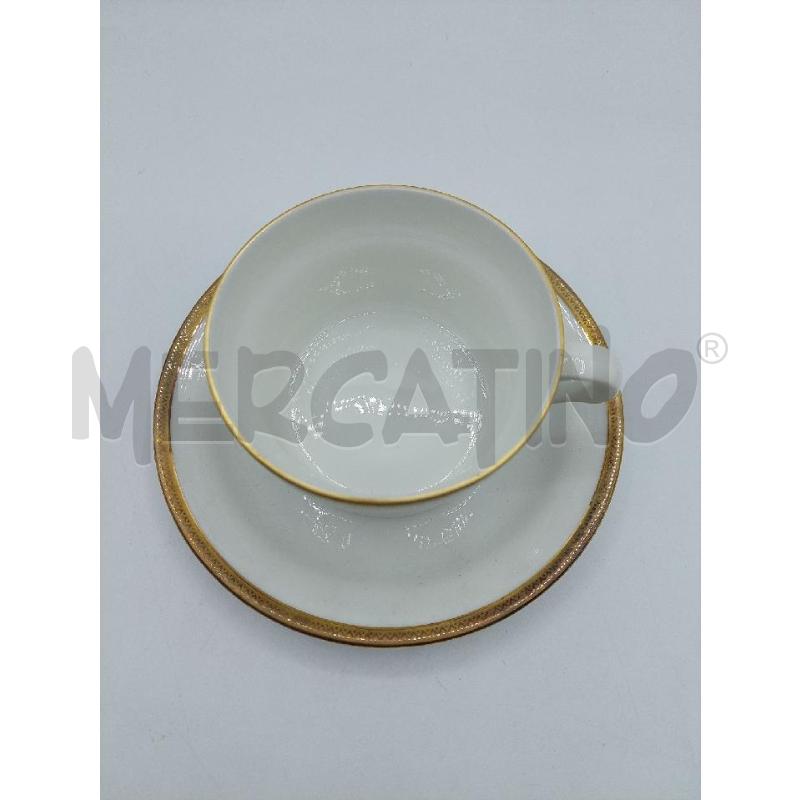 TAZZA GINORI BIANCA E BORDO DORATO + PIATTINO | Mercatino dell'Usato Alcamo 2