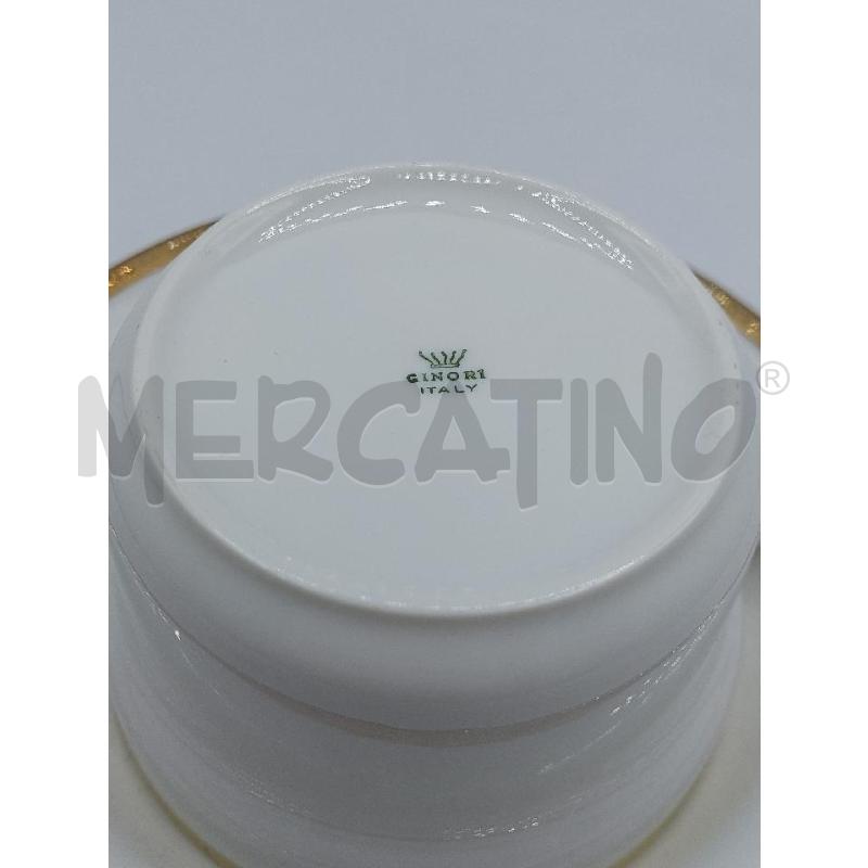 TAZZA GINORI BIANCA E BORDO DORATO + PIATTINO | Mercatino dell'Usato Alcamo 3