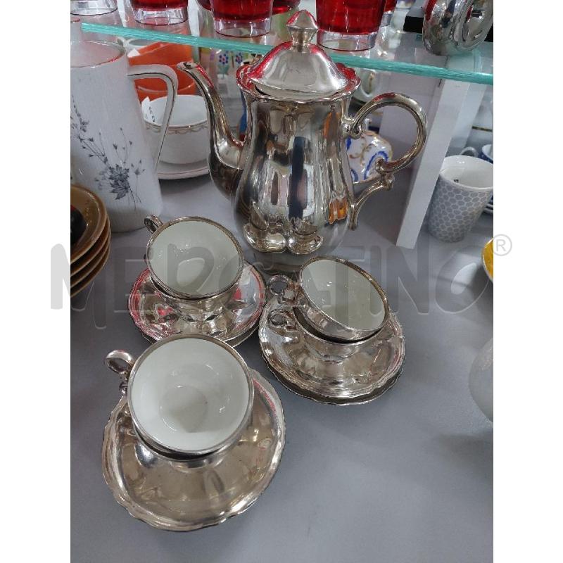 TAZZINE 6 + PIATTINI + CAFFETTIERA ARGENTATI | Mercatino dell'Usato Alcamo 1