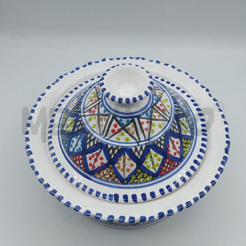TEGAME CERAMICA CON COPERCHIO BIANCO BLU A FANTASIA | Mercatino dell'Usato Alcamo 2