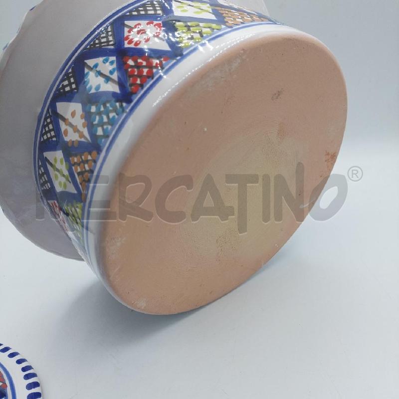 TEGAME CERAMICA CON COPERCHIO BIANCO BLU A FANTASIA | Mercatino dell'Usato Alcamo 4