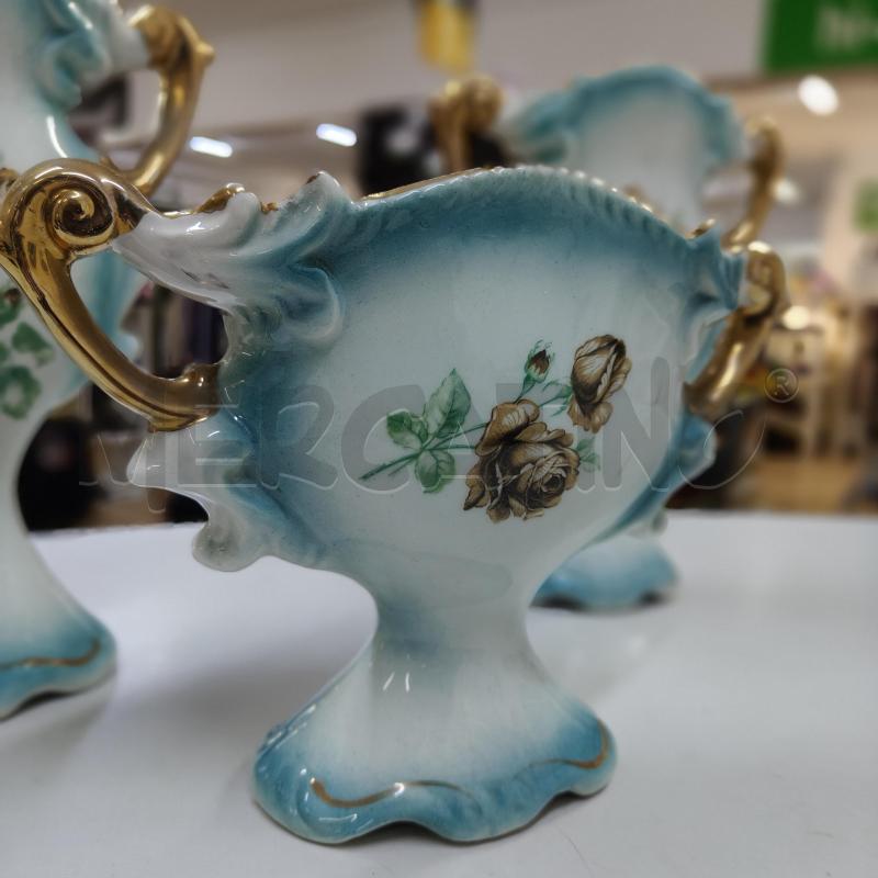 TRIS VASI AZZURRI CON FIORI | Mercatino dell'Usato Alcamo 2