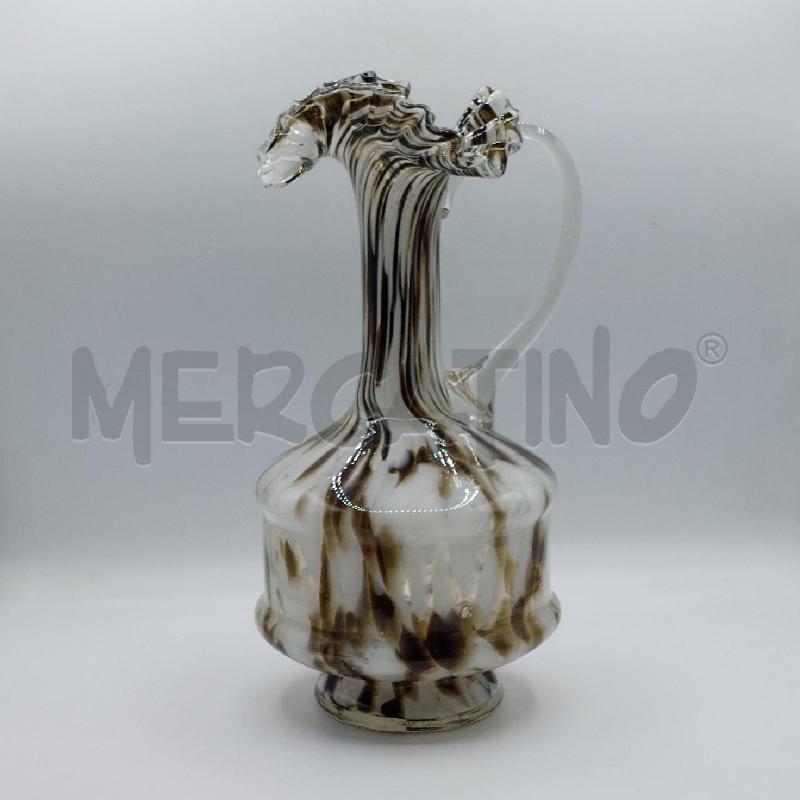 VASO/BROCCA VETRO MURANO BIANCA E MARRONE  | Mercatino dell'Usato Alcamo 1