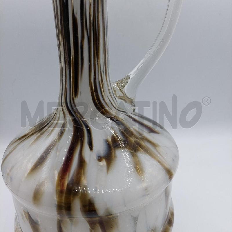 VASO/BROCCA VETRO MURANO BIANCA E MARRONE  | Mercatino dell'Usato Alcamo 3