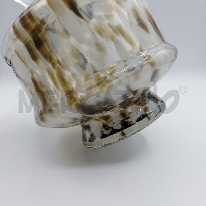 VASO/BROCCA VETRO MURANO BIANCA E MARRONE  | Mercatino dell'Usato Alcamo 4