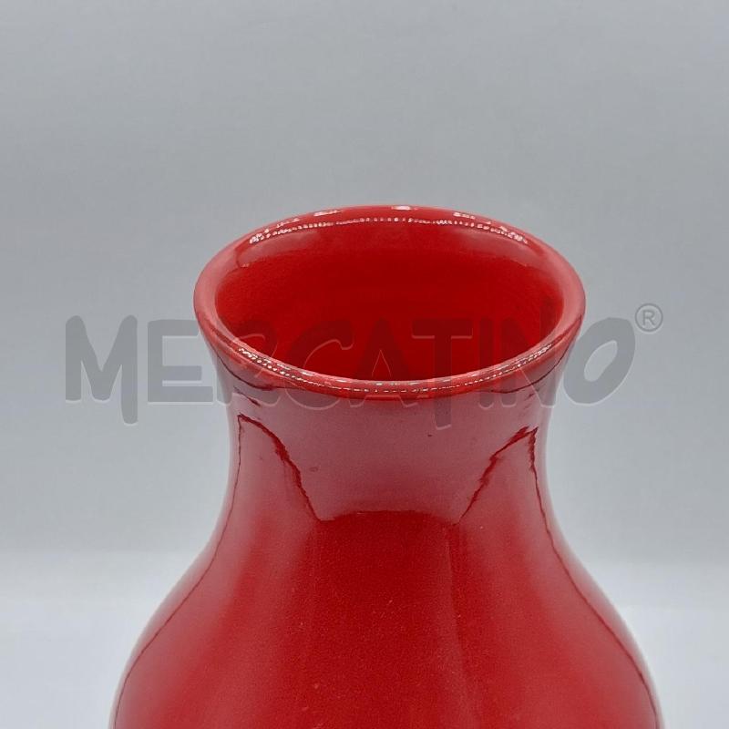 VASO CERAMICA ROSSO ONDULATO | Mercatino dell'Usato Alcamo 2