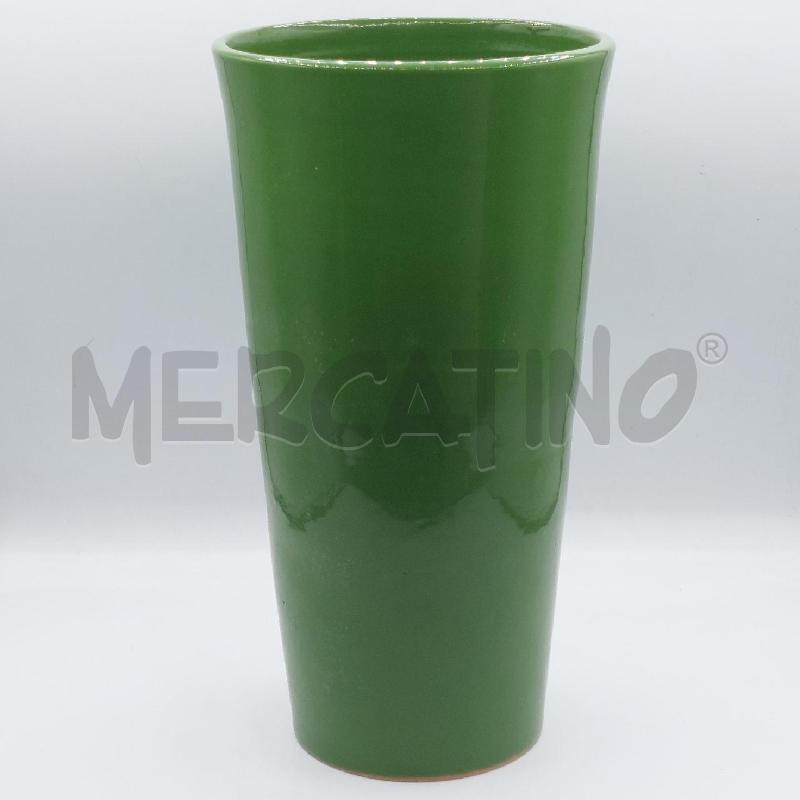 VASO CERAMICA VERDE CILINDRICO | Mercatino dell'Usato Alcamo 1