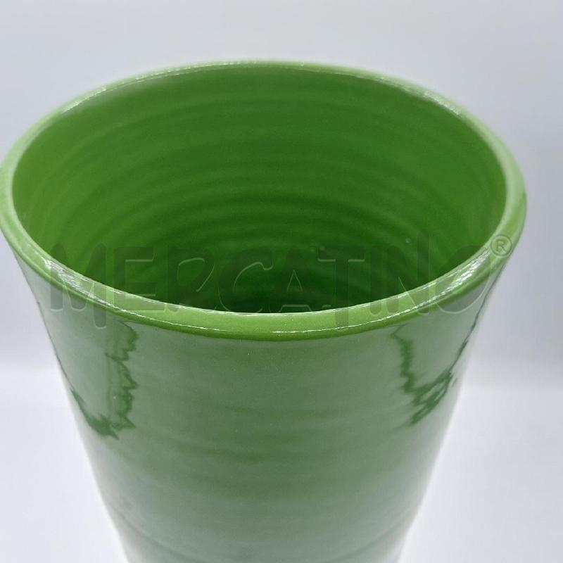 VASO CERAMICA VERDE CILINDRICO | Mercatino dell'Usato Alcamo 2