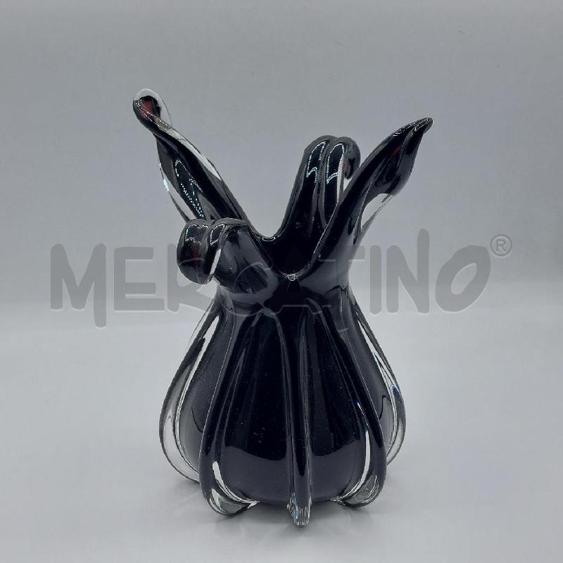 VASO NERO VETRO BASSO CON PUNTE | Mercatino dell'Usato Alcamo 1